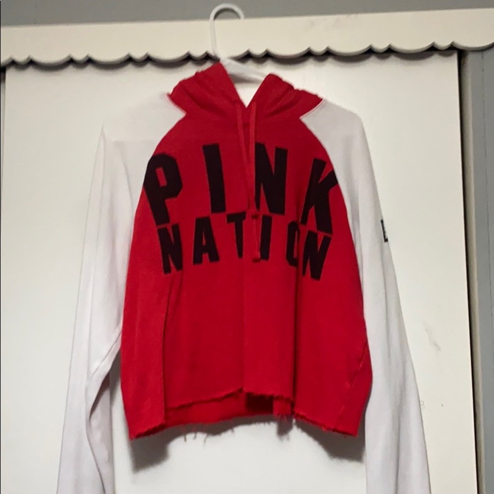 Pink cropped hoodie